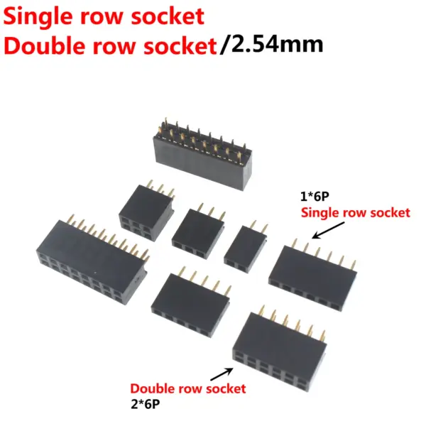 kf-S313f6769469c41329d36dbdae815e9298-100-50PCS-Single-Row-Pin-Female-Header-Socket-Pitch-2-54mm-1-2P-3P-4P-6P.webp Single Row Pin Female Header Socket Pitch 2.54mm 1*2P 3P 4P 6P 8P 12P 15P 20P 40P Pin Connector For Arduino
