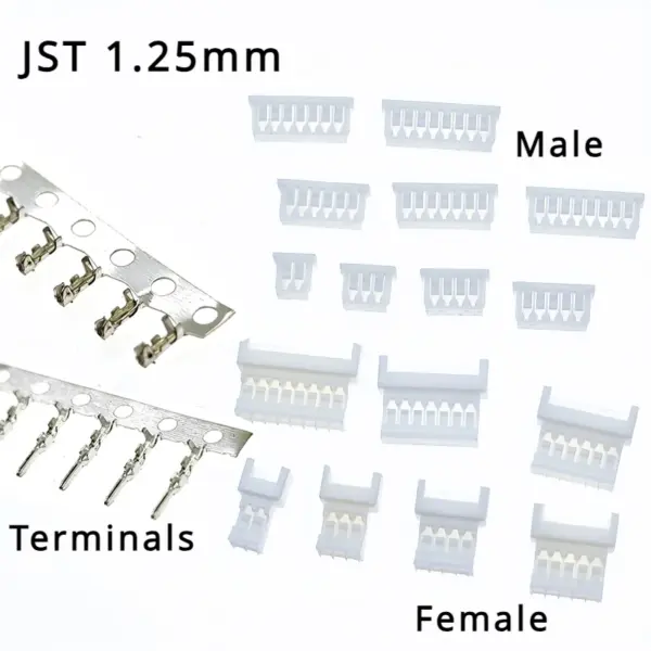 kf-S561234926931436b88659515e43dee94b-10-Sets-Micro-JST-1-25mm-Connector-Wire-to-Wire-Type-Male-Female-Housing-Terminals.webp 1.25mm Micro JST Connector Wire to Wire Type Male/Female Housing + Terminals