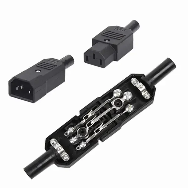 kf-S56180e1417e340ee931adfc4ba5c5a26e-IEC320-10A-250V-Black-Male-female-docking-Plug-Connector-Rewireable-C13-C14-Plug-Rewirable-Power-Konektor.webp IEC320 10A 250V Black Male female docking Plug Connector Rewireable C13 C14 Plug Rewirable Power Konektor 3 Pin AC Socket