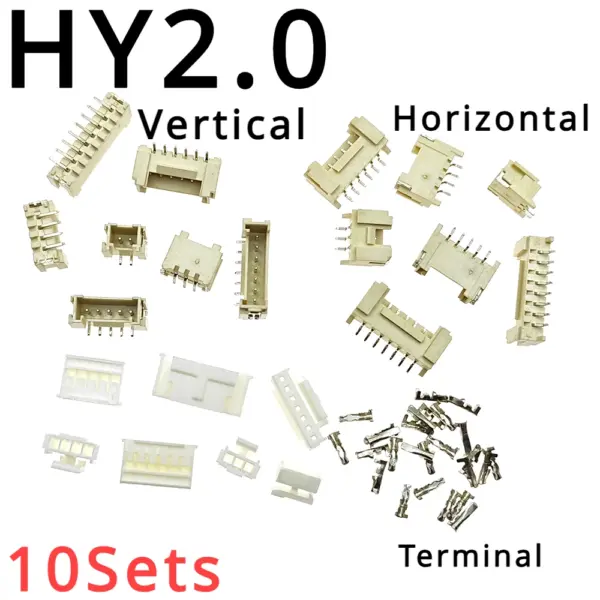 kf-S5c505d23ba1c4be8be14fffc588bd76ey-10Sets-HY2-0-Connector-2-0mm-Vertical-Horizontal-SMD-Pin-Header-2-3-4-5-6.webp 2.0mmHY2.0 Connector Vertical / Horizontal SMD Pin Header 2/3/4/5/6/7/8P ( Plug Male + Female + Terminal )