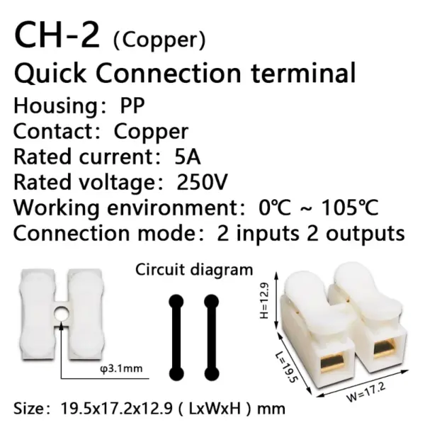 kf-S5ff245c5e2c5471988501ccd99d66c1e0-CH1-CH2-CH3-CH4-Quick-Splice-Lock-Wire-Connectors-1-2-3-4Pins-Copper-Electrical-Cable.webp CH1 CH2 CH3 CH4 Quick Splice Lock Wire Connectors 1/2/3/4Pins Copper Electrical Cable Terminals For Easy Safe Splicing Into Wire