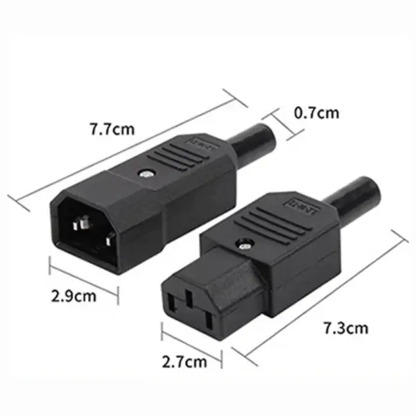 kf-Sbc71e2b499f64399b77069f789594ac0p-IEC320-10A-250V-Black-Male-female-docking-Plug-Connector-Rewireable-C13-C14-Plug-Rewirable-Power-Konektor.webp IEC320 10A 250V Black Male female docking Plug Connector Rewireable C13 C14 Plug Rewirable Power Konektor 3 Pin AC Socket